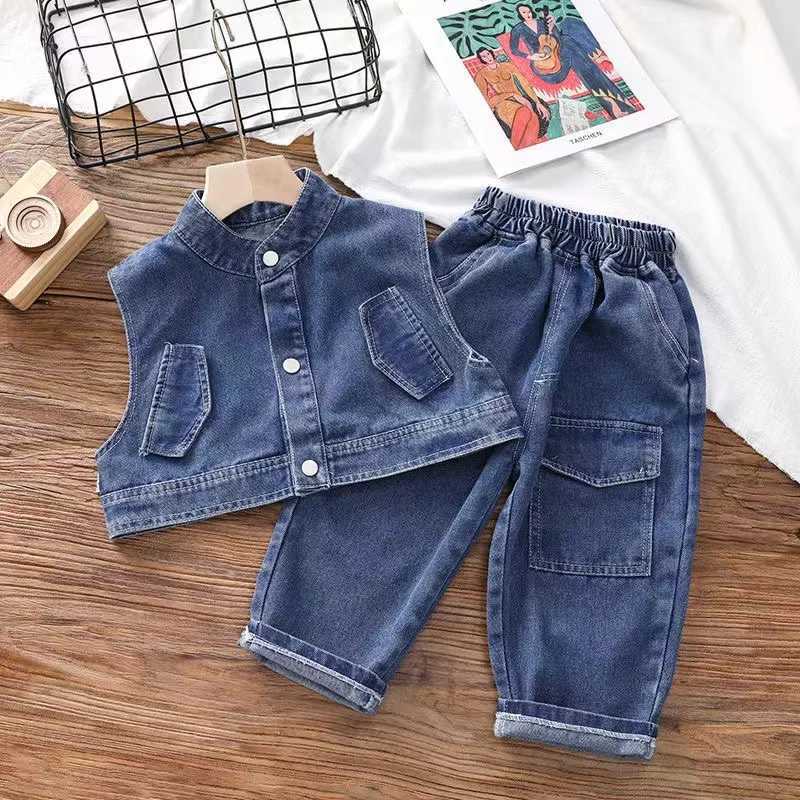 Clothing Sets New Boys and Childrens Set Tank Top T-shirt Long Pants Three piece Set 3-7t Boys Clothing Childrens Clothing Childrens Set