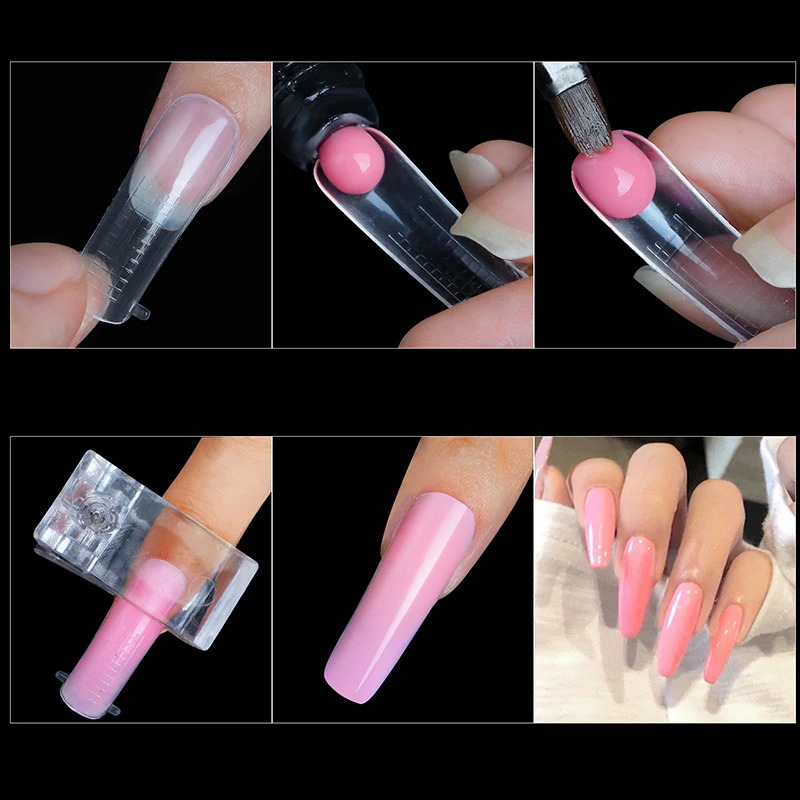 Transparent nail extension shape for nails Top mold Quick construction mold Double shaped full cover nail tip handicraft accessories 240705