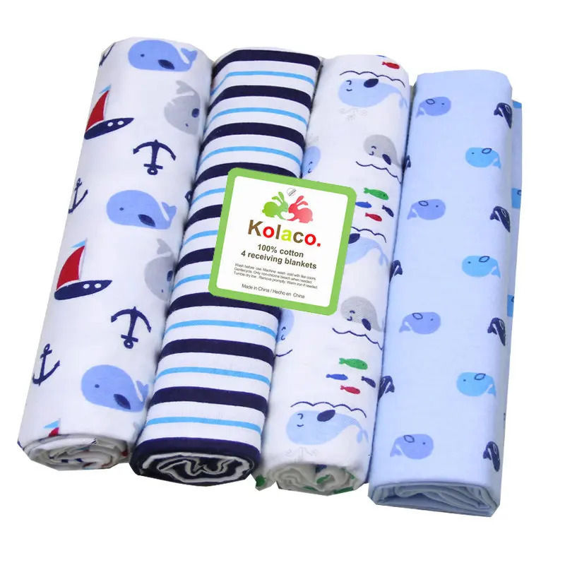 4PcsLot 100 Cotton Muslin Flannel Baby Swaddles Soft borns Blankets s born Diapers Swaddle Wrap 240703