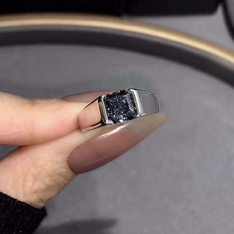 Exquisite Sterg Sier Moissanite Eternity Ring: 6MM White Grey Dia, Gorgeous Party Jewelry for Women