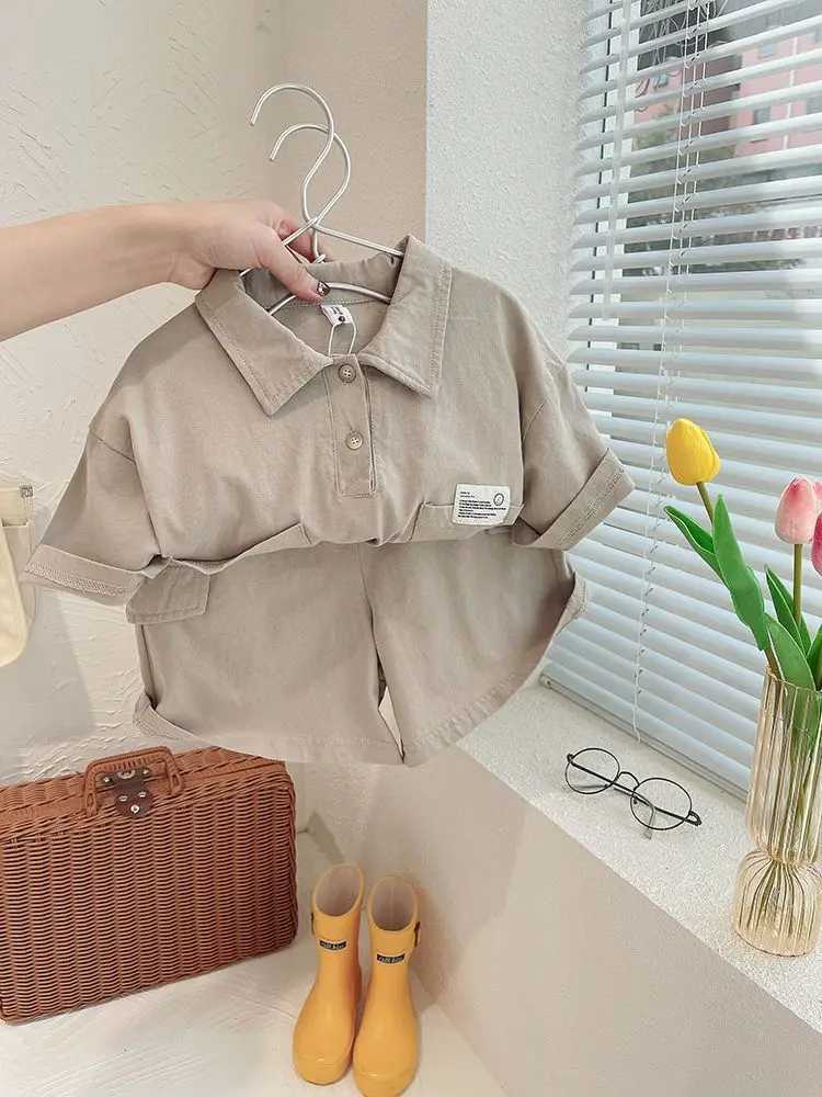 Clothing Sets Summer Boys Clothing Set New Childrens Cotton Short sleeved T-shirt and Shorts Two piece Set for Boys and Baby Summer Clothing