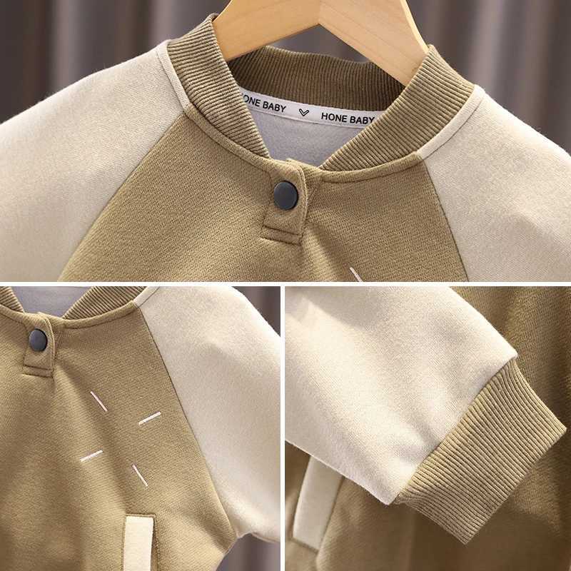 Clothing Sets 2023 New Baby Boys Clothing Set Spring Autumn Children Cotton Patchwork Tops Pants 2Pcs Outfits Kids Sportswear Casual Costume