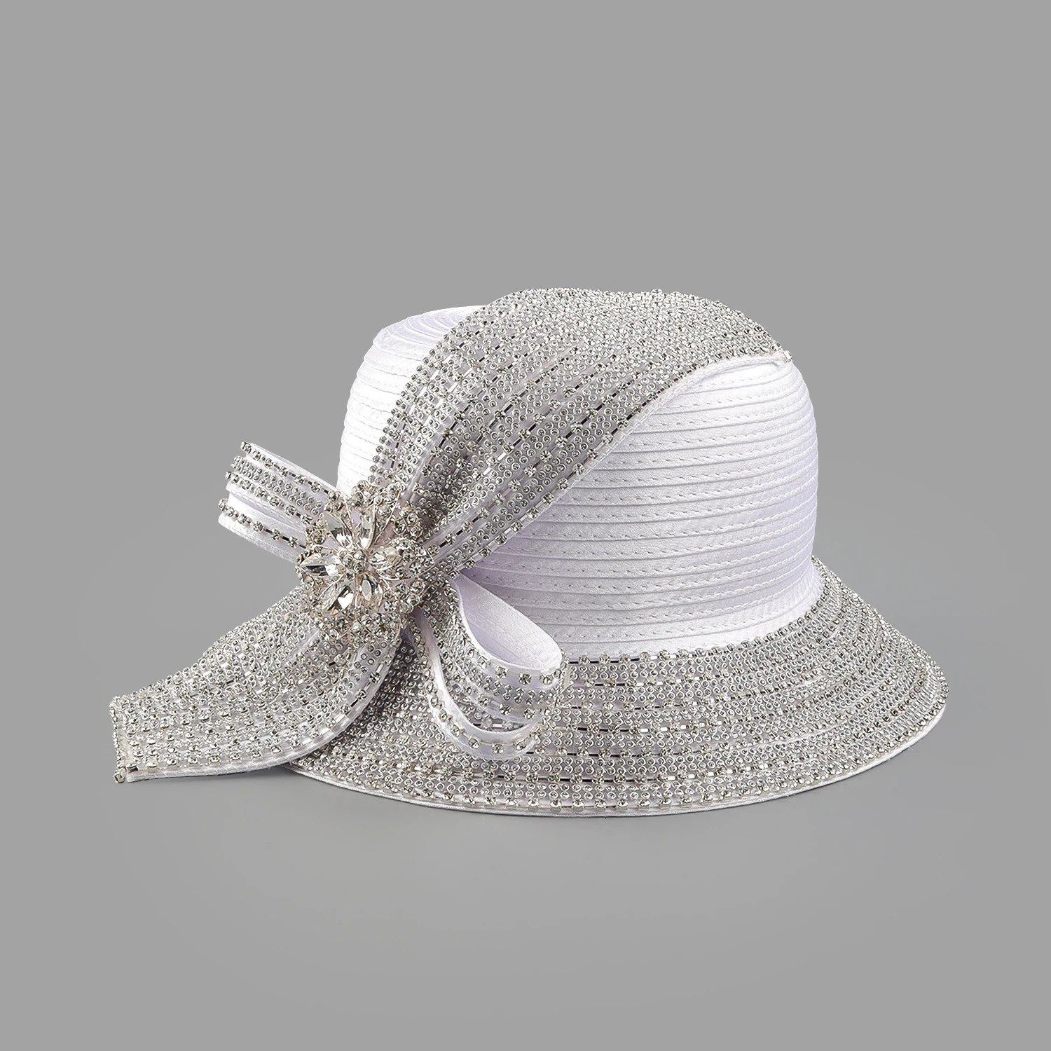 Unique Deluxe Satin Cloth Church Hat Elegant Pography Top Hat Female Banquet Fascinator Wedding Formal Hat for Women Ladies 240701