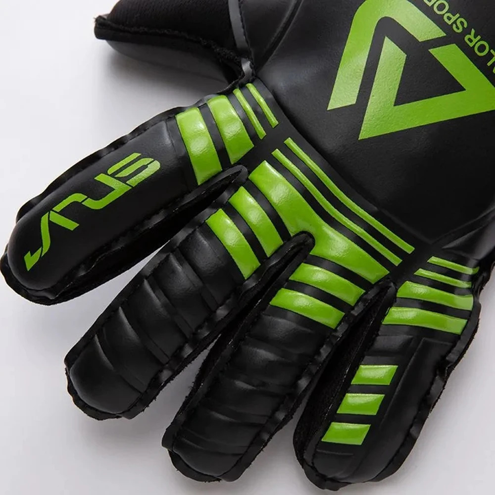 Mens Kids Size Latex Professional Football Soccer Goalkeeper Gloves Goal Keeper 5 Finger Save Protection Match Glove Nonslip 240627