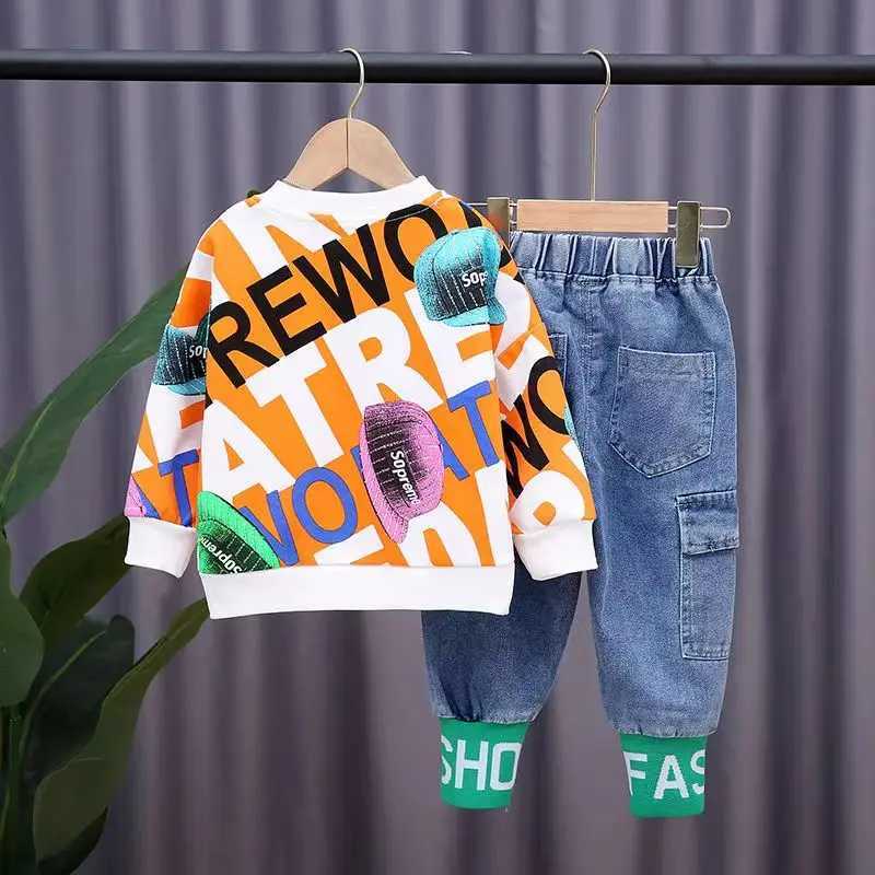 Clothing Sets Boys Sports Set 2023 New Spring and Autumn Fashion Two Piece Set Boys Net Red Spring Clothing Childrens 2Pcs Set Kids Outfits