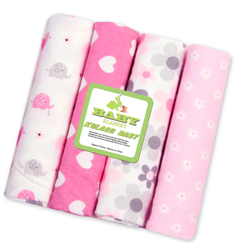 4PcsLot 100 Cotton Muslin Flannel Baby Swaddles Soft borns Blankets s born Diapers Swaddle Wrap 240703