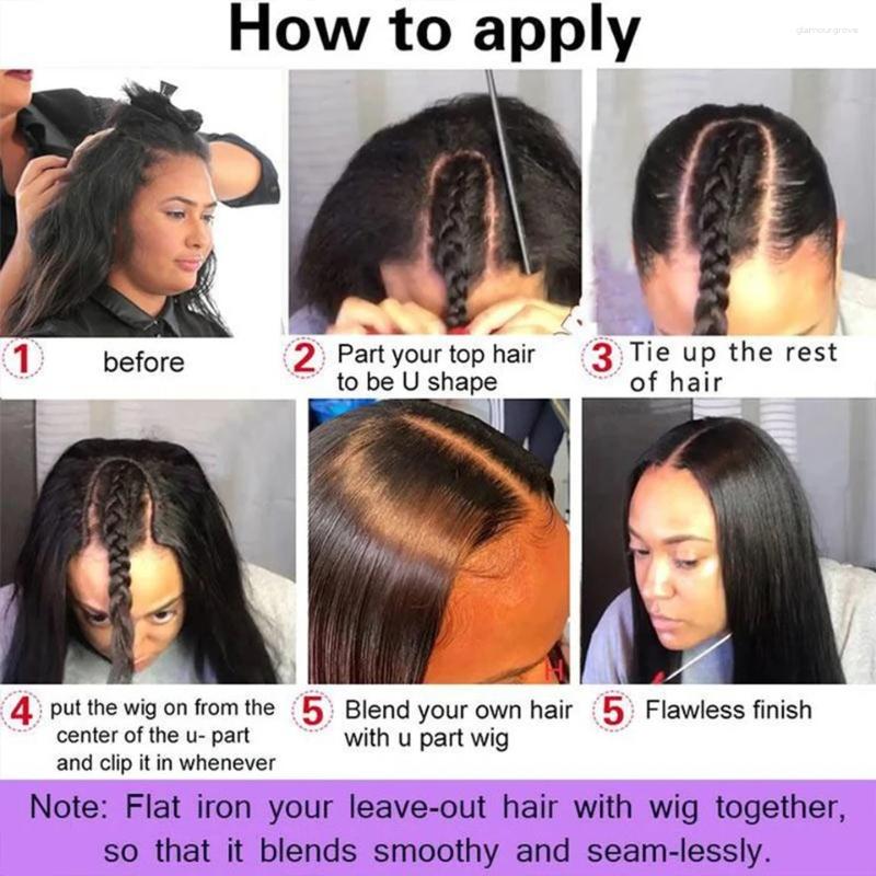 Straight Hair Wig U Part Human Wigs For Women Shape Peruvian Glueless No Leave Out