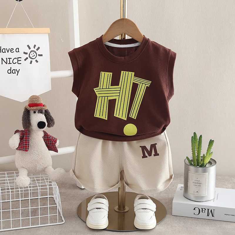 Clothing Sets New Summer Baby Boys Clothes Letter Vest Shorts 2Pcs/Sets Children Infant Outfits Toddler Casual Sports Costume Kids Tracksuits