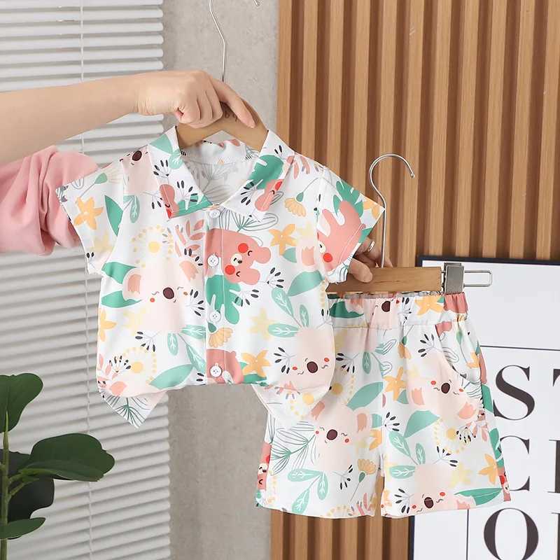 Clothing Sets Children Summer Beach Clothes Suit Baby Boys Girl Causal Full Printe Shirt Shorts 2Pcs/Set Kids Toddler Clothing Infant 0-5Years