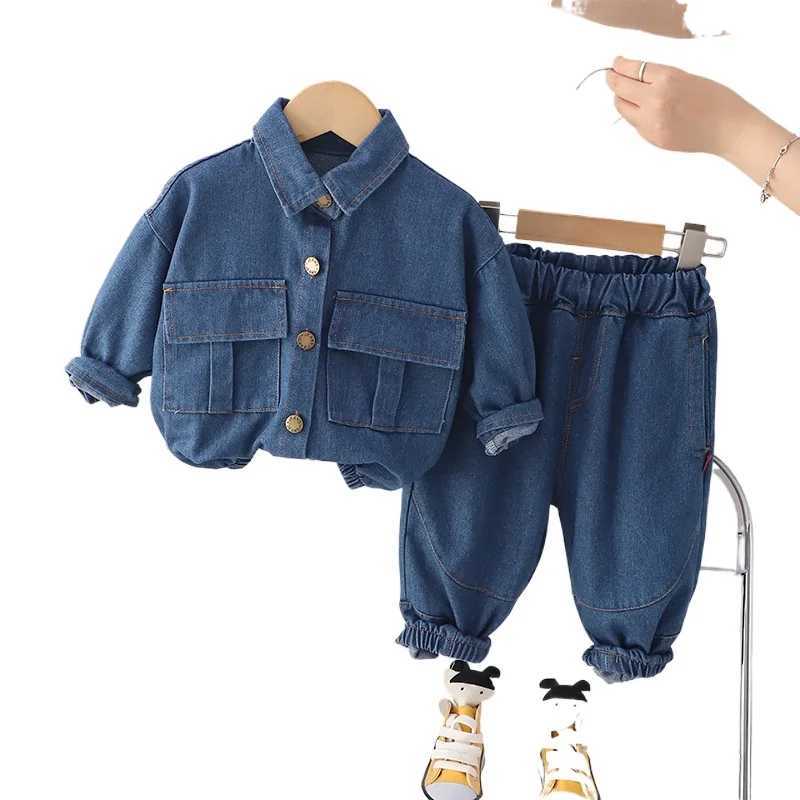 Clothing Sets Spring Autumn Fashion Childrens Boys denim suit Jacket Jeans pants 2pcs/Set Toddler Casual Kids Clothing Tracksuit 0-5 Years