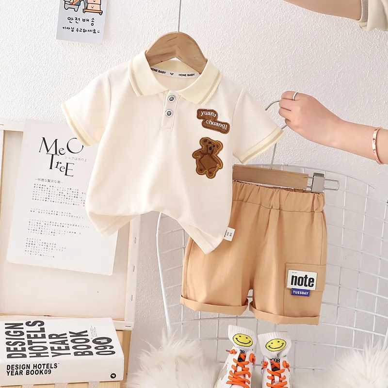 Clothing Sets Korean Children Clothes Sets Summer Baby Boys Cartoon Bear T-Shirt Shorts 2Pcs/Set Kids Infant Fashion Clothing Toddler Tracksui