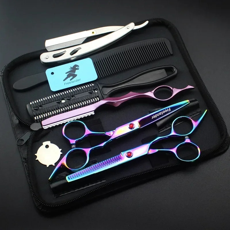 5pcs/Set Stainless Steel Pet Dogs Grooming Scissors Suit Hairdresser Scissors For Dogs Professional Animal Barber Cutting Tools 240701