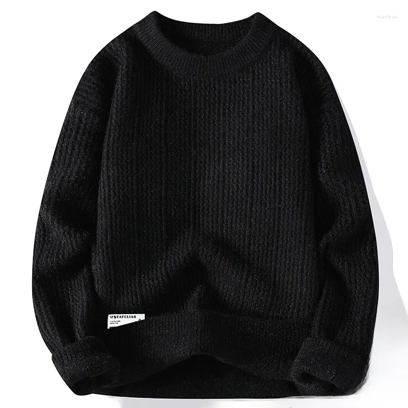 Men's Sweaters 2024 Autumn Knitted Sweater Base Layer Top Round Neck Home Casual Coat Line Clothes Sweatshirt