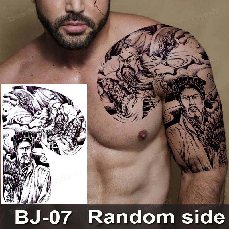 Mens Temporary Tattoo Large Body Art Painting Shoulder Chest Arm Muscle Tattoo Sticker Totem Dragon Tattoo Pattern Waterproof 240705