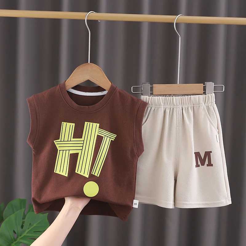 Clothing Sets New Summer Baby Boys Clothes Letter Vest Shorts 2Pcs/Sets Children Infant Outfits Toddler Casual Sports Costume Kids Tracksuits