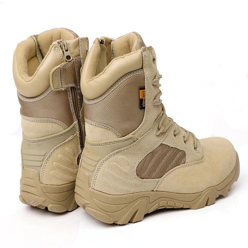 Plus Size Eu 37-47 Military Tactical Male Boots Outdoors Climbing Special Force Leather Waterproof Desert Combat Army Work Shoes 240705