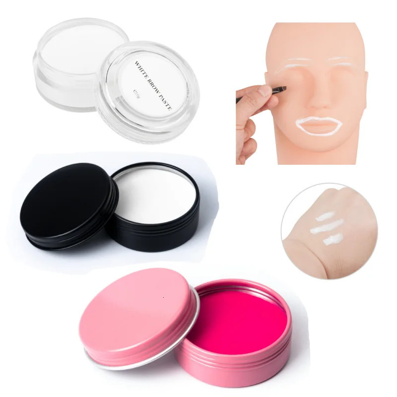 White/pink tattoo eyebrow cream beads eyeliner mark anent makeup sticker eyebrow lip tool PMU accessories supply 240705