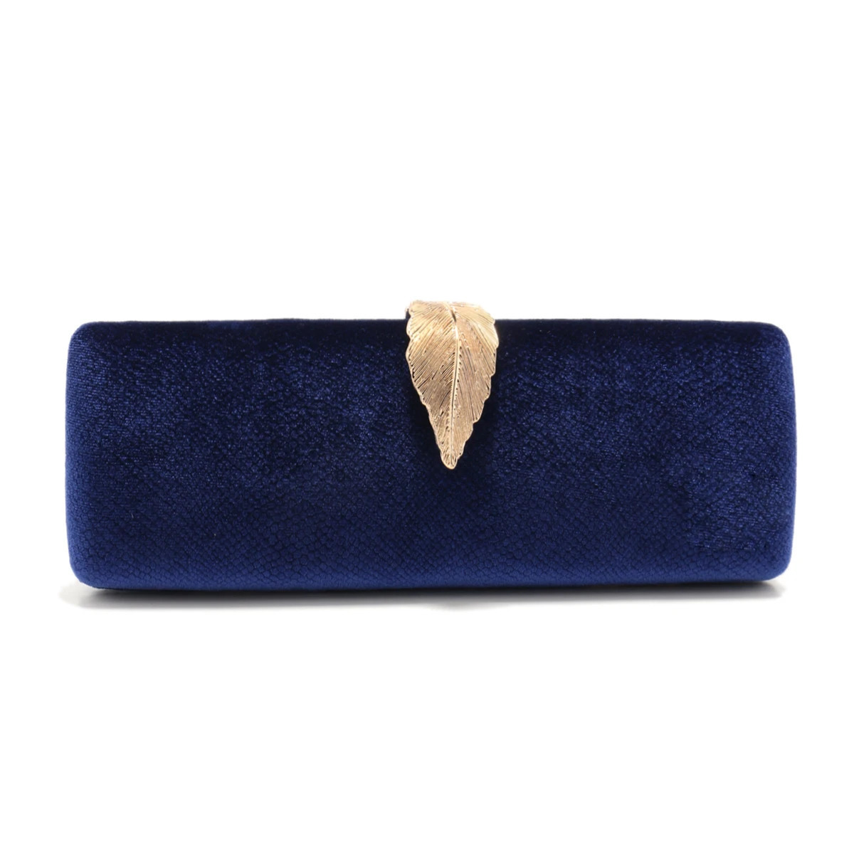 Womens evening bag leaf gold metal clutch fashion bag velvet party wedding banquet dinner womens handbag with glitter chain 240704