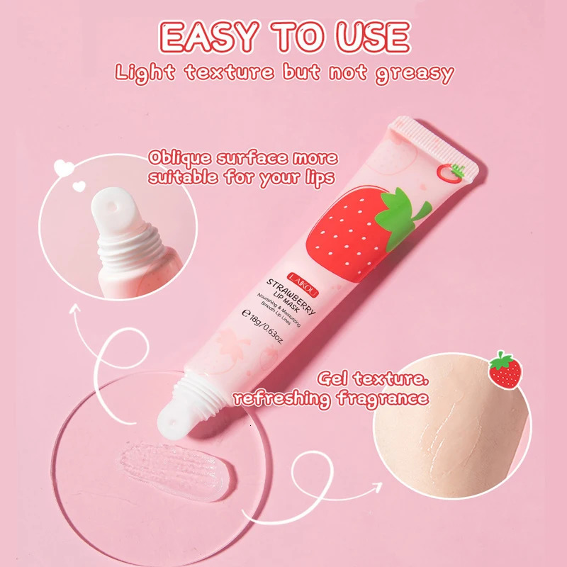 Strawberry Lip Mask Fade Lip Fines Dark Smoke Lip Balm Melanin Bleaching Serum Moisturizing Korean Cosmetics 240705
