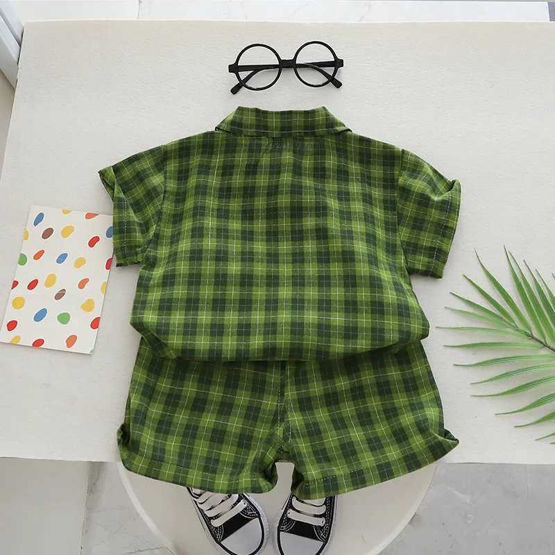Clothing Sets Kids Clothes Baby Boy/Girl Plaid T-Shirt + Shorts Set Summer Clothing Fashion Casual Boys Tracksuit Children Baby Clothes Set