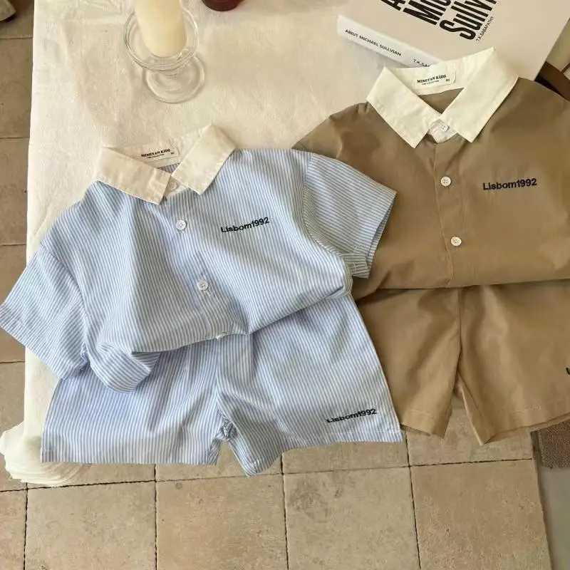 Clothing Sets Kids Summer Children Sports Set 2023 Boys Casual Short Sleeve Top Baby Cool Shorts Boys Casual Two Piece Set Kids Outfits