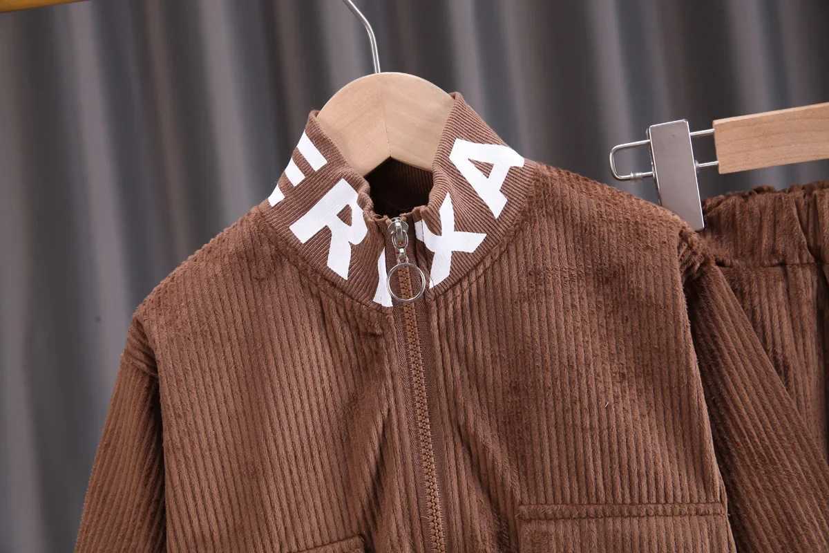 Clothing Sets Autumn Fashion Children Boys Girls Clothing Corduroy Long Sleeve Kids Tracksuit Baby Coat Pants 2Pc/Set Kids Casual Outfits 0-5Y