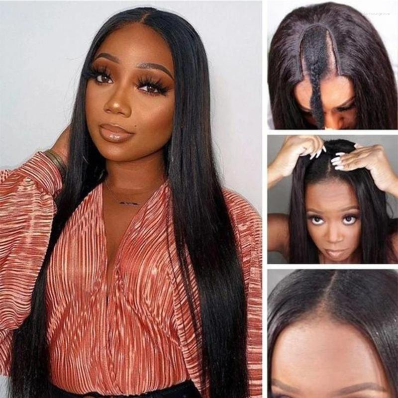 Straight Hair Wig U Part Human Wigs For Women Shape Peruvian Glueless No Leave Out