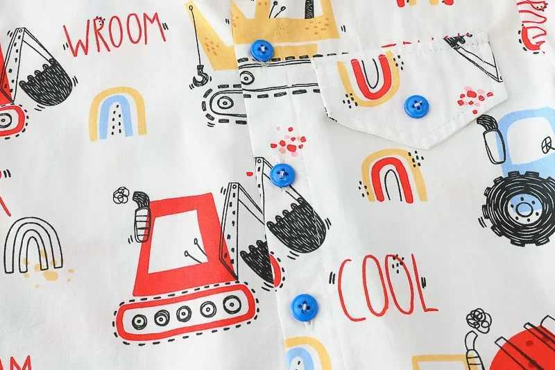 Clothing Sets Summer Children Fashion Boys Clothes Cartoon Excavator Cotton T Shirts Shorts 2Pcs/Sets Toddler Casual Costume Kids Tracksuits