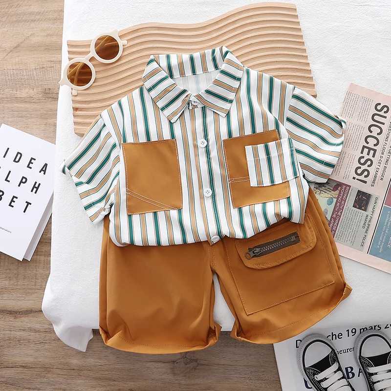 Clothing Sets Children Boys Casual Striped T-Shirt Shorts 2Pcs/Set New Summer Baby Clothes Suit Toddler Costume Kids Outfits Infant Tracksuits