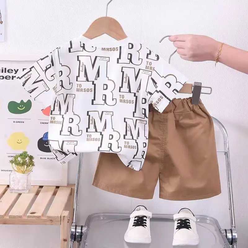 Clothing Sets New Fashion Summer Kids Baby Boys Clothing Suits Cartoon Letter T-Shirt+Shorts Casual Clothes Outfit Girls Clothing 2PCS/Set
