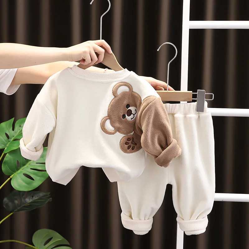 Clothing Sets NEW Children Fashion Autumn Winter Baby Boys Girls Clothing Suit Bear Corduroy Hoodie Pants 2Pc/Set Kids Casual Outfits Clothes