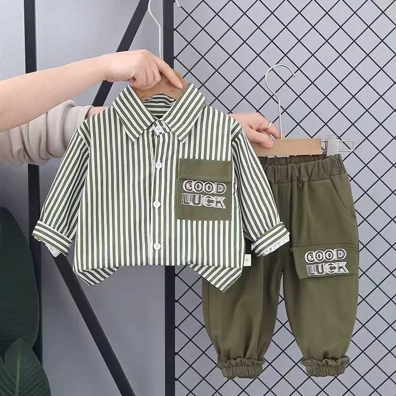 Clothing Sets Baby Boys Clothing Sets Suit Outfit Baby Boys Shirts+ Pants Sets 2pcs Spring AutumnChildrens Set 2024 New Kids Outfits