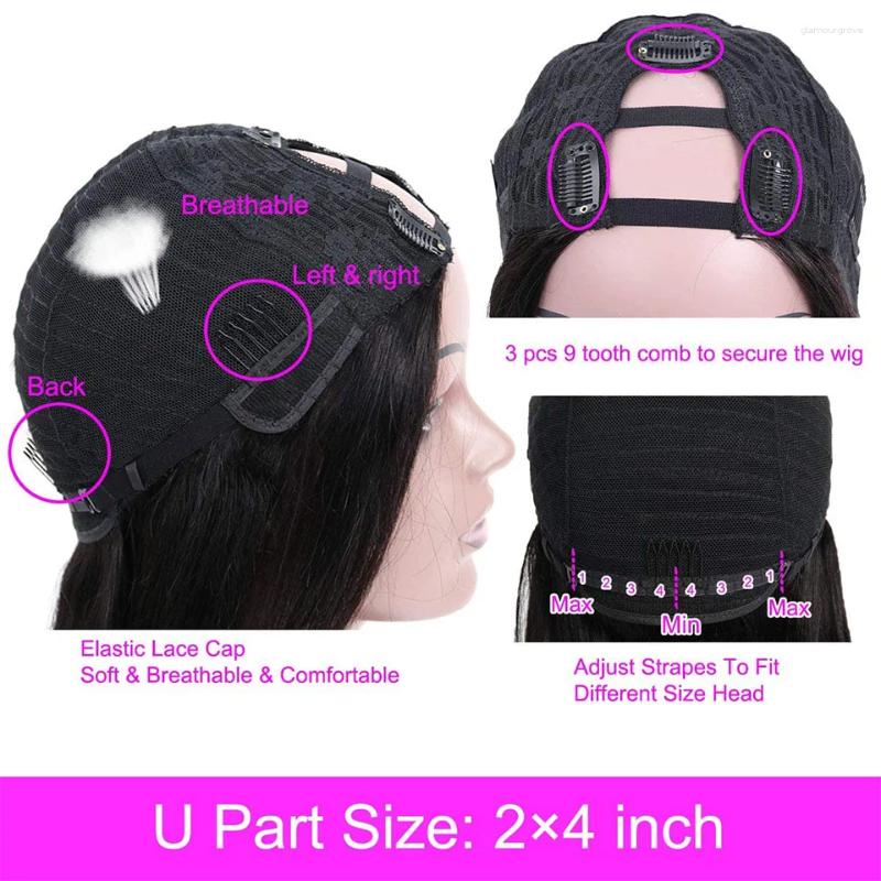 Straight Hair Wig U Part Human Wigs For Women Shape Peruvian Glueless No Leave Out