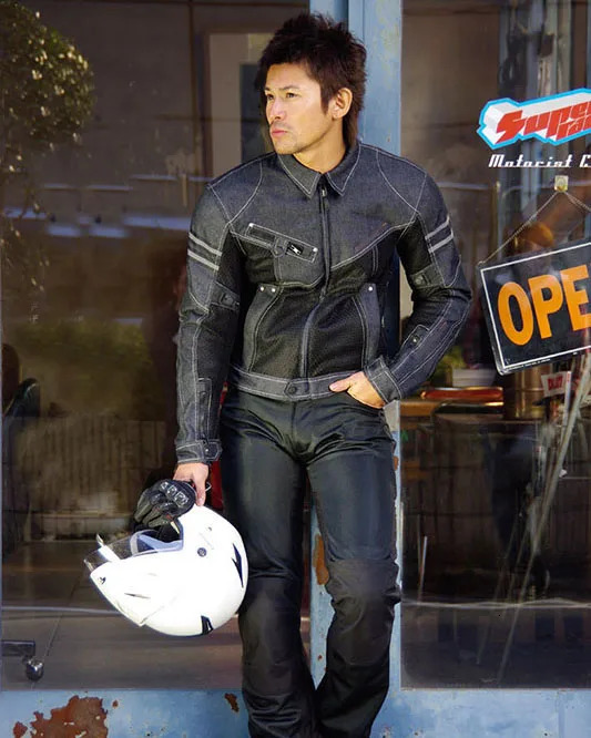 2024 JK-006 motorcycle jacket racing jacket off-road jacket denim mesh racing suit with protective equipment 240701