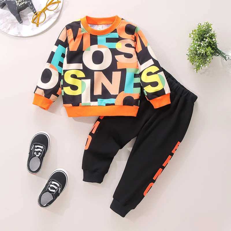 Clothing Sets 2020 Autumn Children Boys Clothing Sets Kids Letter Print Pullover Tops and Pants 2pcs Sport Suits Baby Girls Casual Outfits