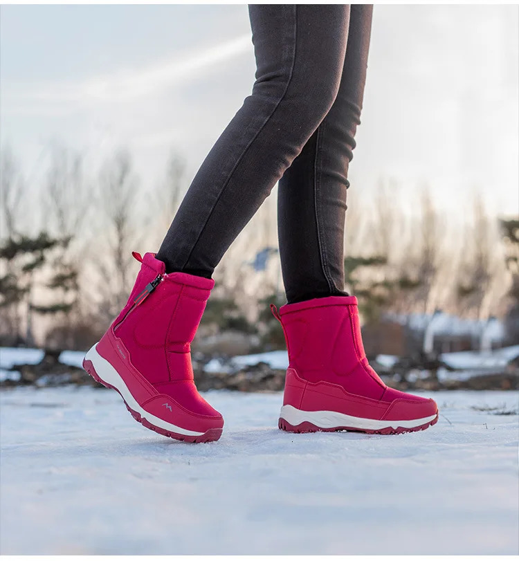 VIP Womens Boots Warm Plush Snow Boots Casual High Top Waterproof Winter Hiking Shoes 240705