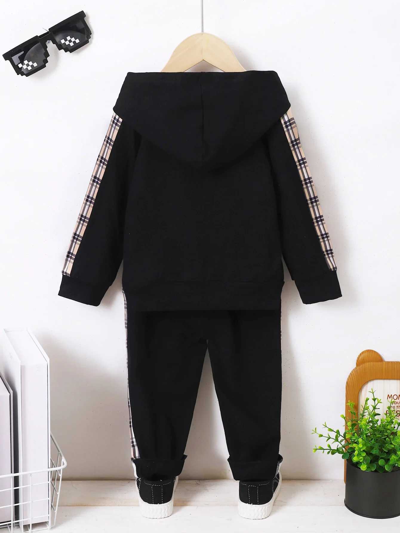 Clothing Sets 2PCS Kids Boy Clothes Set Pocket Style Hooded Long Sleeve Top+Pants Spring Autumn Fashion Sport Suits for Child Boy 1-6 Years