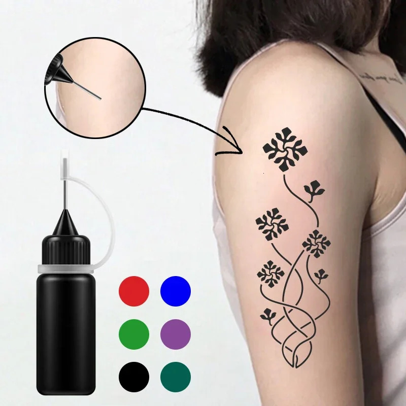 10ml temporary tattoo liquid DIY tattoo juice semi reflective milk henna tattoo waterproof for direct transportation in human art painting 240705
