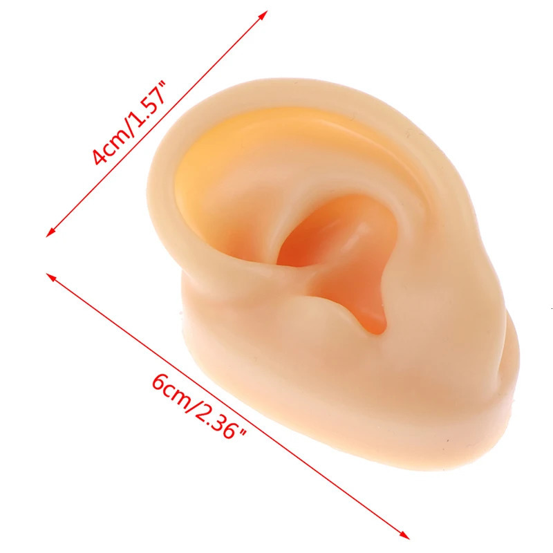 Soft silicone ear model tattoo jewelry practice perforation tool earring display model body teaching props can be reused 240705