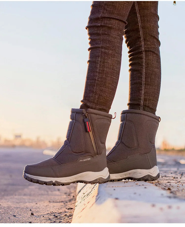 VIP Womens Boots Warm Plush Snow Boots Casual High Top Waterproof Winter Hiking Shoes 240705