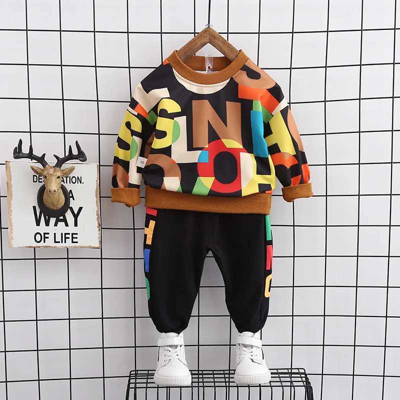 Clothing Sets Spring Baby Boys Girls Casual Clothes Kids Letters T-Shirt Pants 2Pcs/Sets Infant Cotton Clothing Set Children Fashion Tracksuit