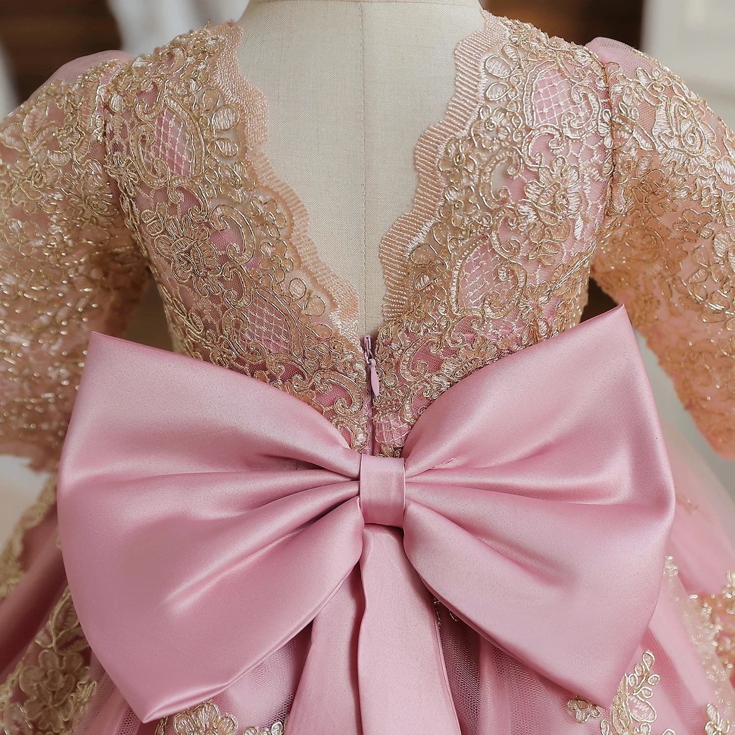 Baby Christmas Dress for Girls Toddler Kids Long Sleeve Lace 1st Birthday Clothes Little Girls Tutu Princess Wedding Party Gown 240704