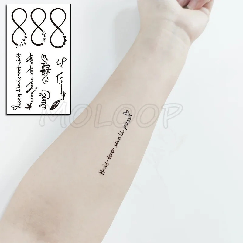 Feather Bird 8 Element Pattern Dandelion Temporary Tattoo Sticker False Tattoo Womens Body Makeup Waterproof Sticker 240705