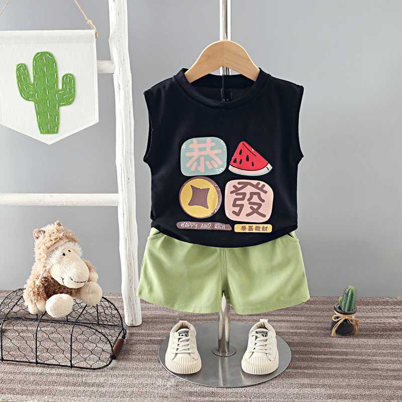 Clothing Sets New Summer Boys Fashion Children Vest Clothes Set Baby Girls Cotton Sleeveless T-shirts Shorts 2pcs Kids Casual Sport Suit