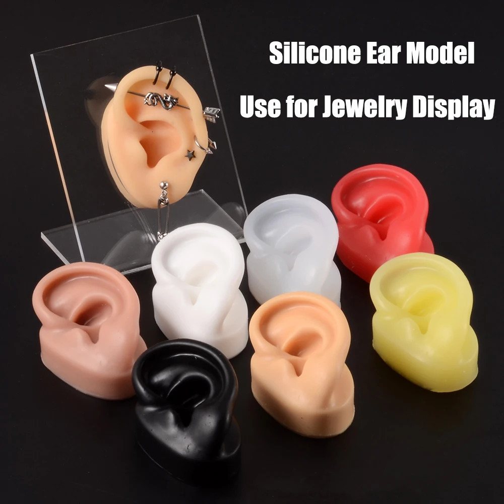 1 piece of soft silicone earplug model tattoo utility tool earring jewelry display acrylic display stand kit is selling 240705