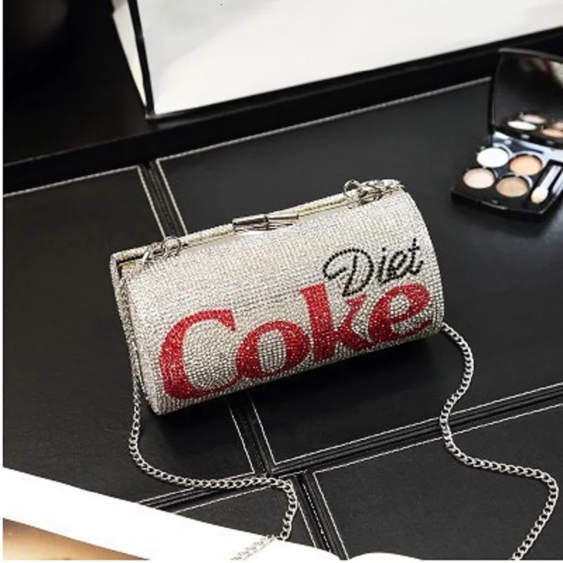 SNAIL LADY COKE CAN Shape Rainbow Women Evening Bag Leopard Party Clutch Handbag Shiny Bg Purse Wedding Wallet 240615 fcef