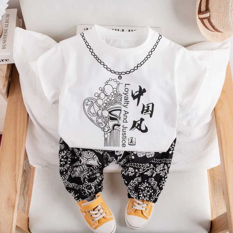 Clothing Sets Kids Summer Baby Boys/Girls Clothes Suit Children Chinese Style Fashion Cotton T Shirt Shorts 2Pcs/Set Toddler Casual Clothing