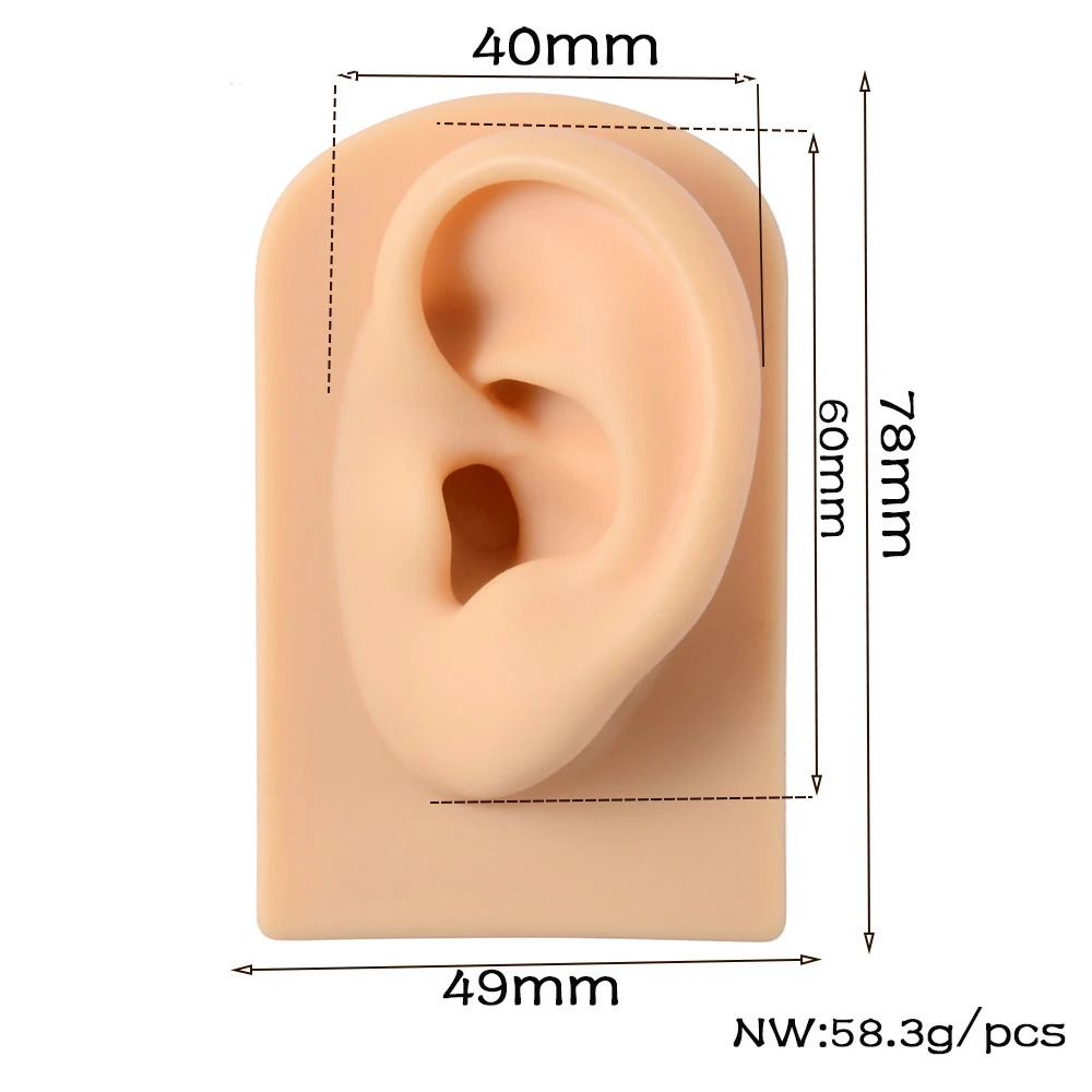 1 selling soft square silicone earring model tattoo practice perforation tool nose model earring display stand kit 240705