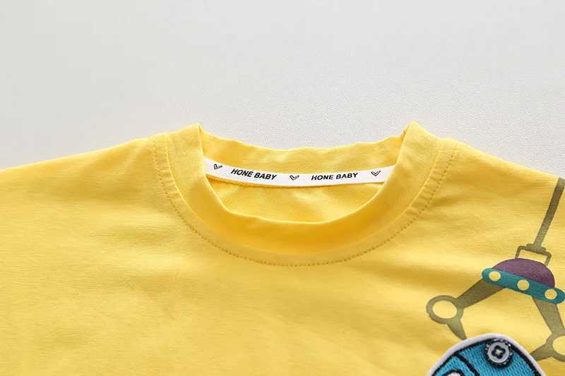 Clothing Sets Kids Baby Boys/Girls Summer Clothes Kids Cartoon Car Cotton T-shirt Denim Shorts 2Pcs Suit Childrens Wear Leisure sports Sets