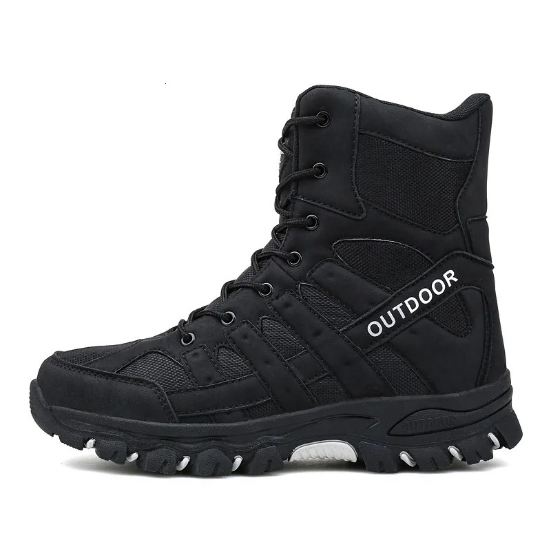 HIKEUP Winter Boots Special Forces Desert Boots Combat Boots Training Shoes Tactical Boots Outdoor Hiking Shoes Men Plus Size 240705